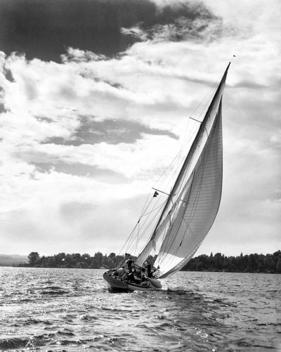 Sailboat Off Shore by Unbekannt Unbekannt